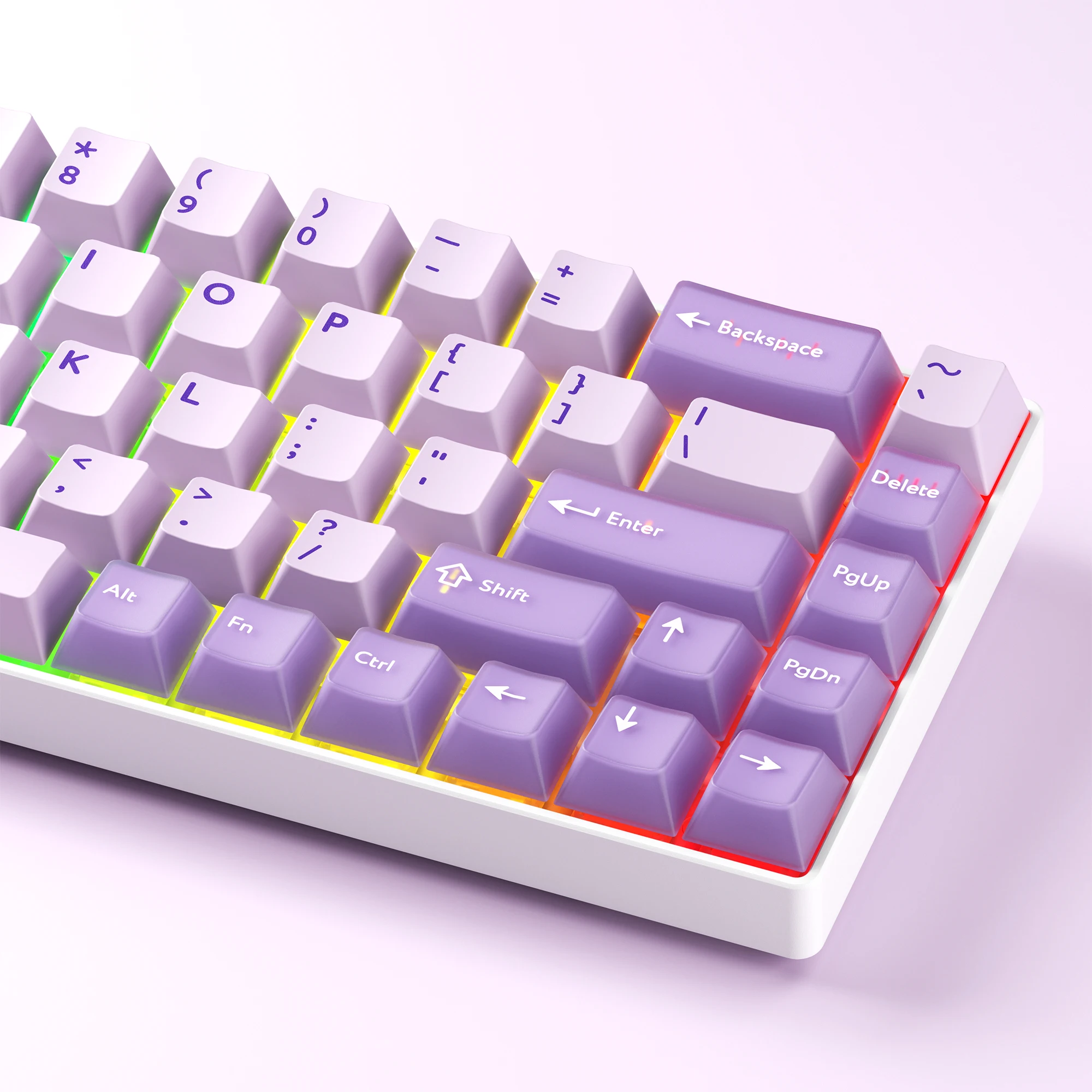 XVX Taro Purple Double Shot Keycaps, Full Set 216 Keys, Widely Compatible With Mechanical Keyboards Double Shote Cherry Profile
