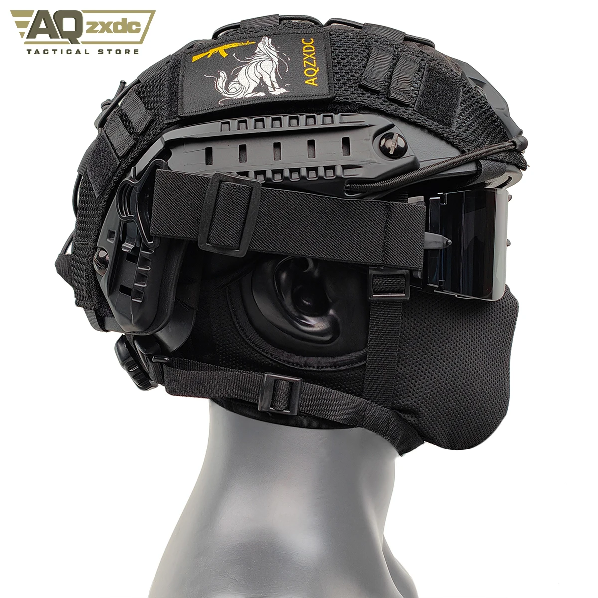 

AQzxdc Airsoft Helmet with Tactical Goggles and Helmet Protective Cover and Helmet Protective Cover for Airsoft Hunting War Game