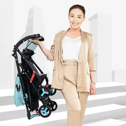 EG54 Reversible Baby Stroller, Foldable Reclining Pushchair, One Click Fold High View Pram, Large Space Umbrella Baby Carriage