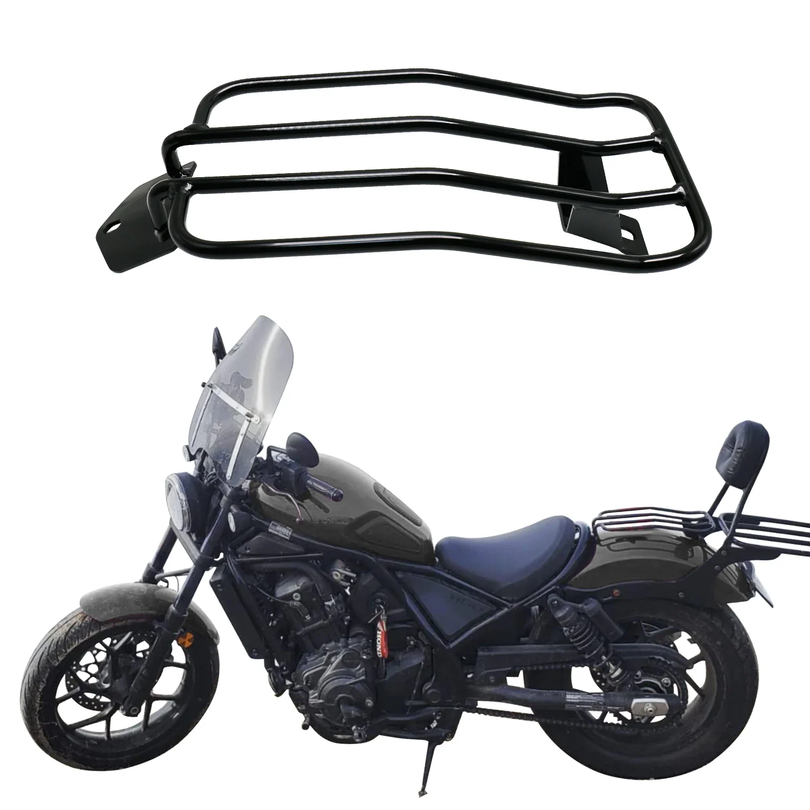 

Black Rear Top Case Carrier Luggage Rack Cargo Rack Fit for Rebel 1100 CMX1100 Rebel 1100 DCT Rebel 1100T DCT 2021 2022 2023