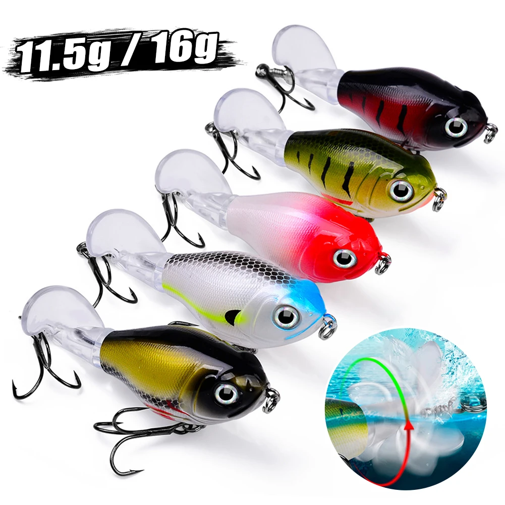 11.5g 16g Whopper Plopper Fishing Lure Topwater Artificial Fishing Bait Rotating Tail Crankbait for Bass Catfish Fishing Tackle