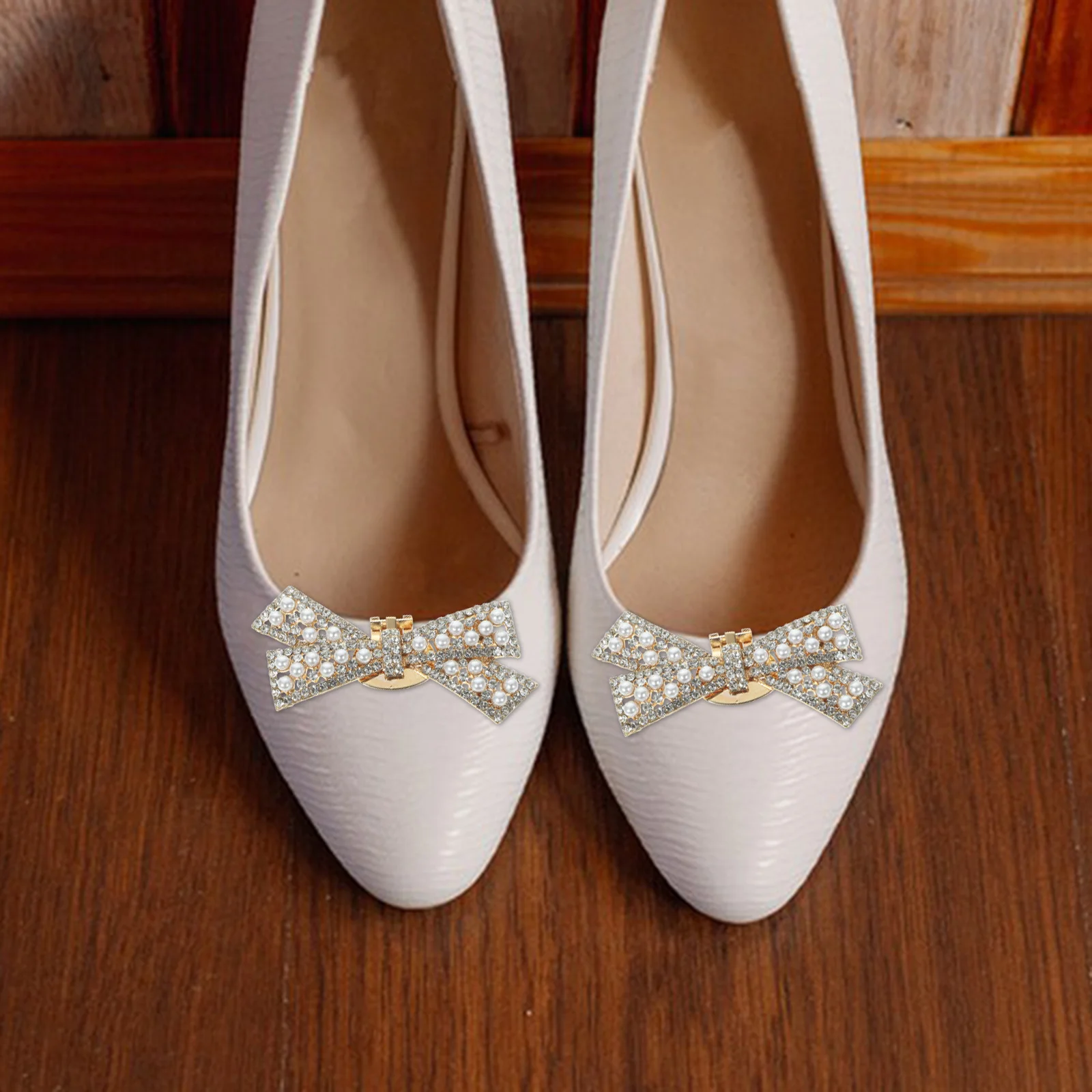 

1Pair Bow Shoe Clips Wedding Bridal Shoe Charms Decorative Accessories for Pumps Flats Heels Girls Bow Shoes Buckle
