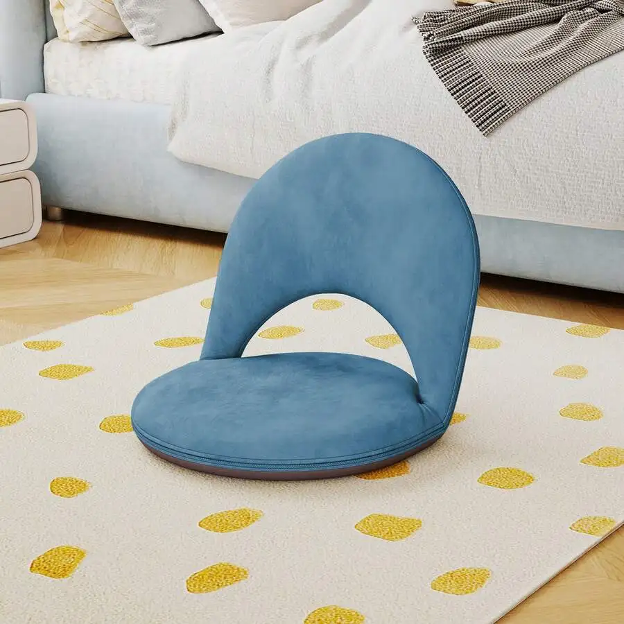 Floor Chair, 5-Position Foldable Floor Chair For Kids With Adjustable Back, Soft Sponge & Velvetean Cover, For Adults And Kids,