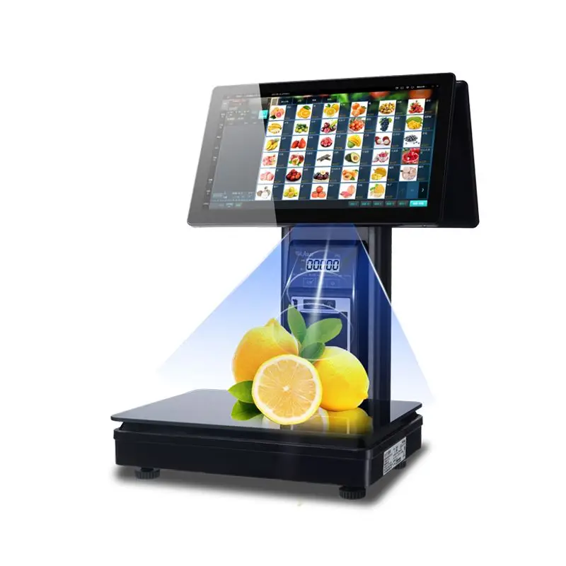New supermarket fruit fresh Ai intelligent weighing cash register integrated machine Malatang electronic scale automatic