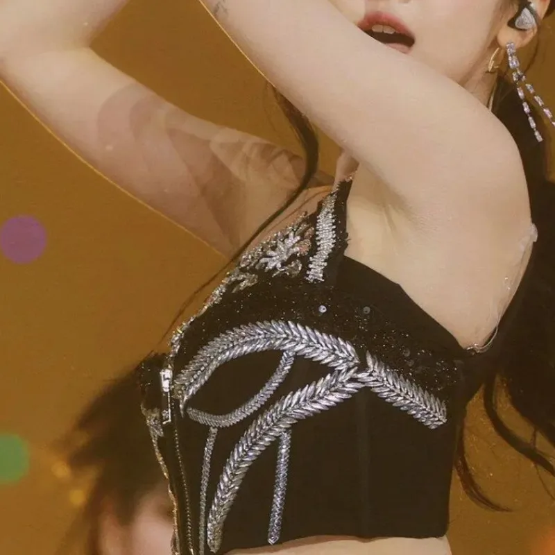 2025 Mädchen-Gruppenkostüm, Jazz-Bühnenkostüme, Kpop Idol-Outfit, Hip Hop Street Dance, Erwachsene Frauen, Jazz Dance, sexy koreanisches Mädchen-Outfit
