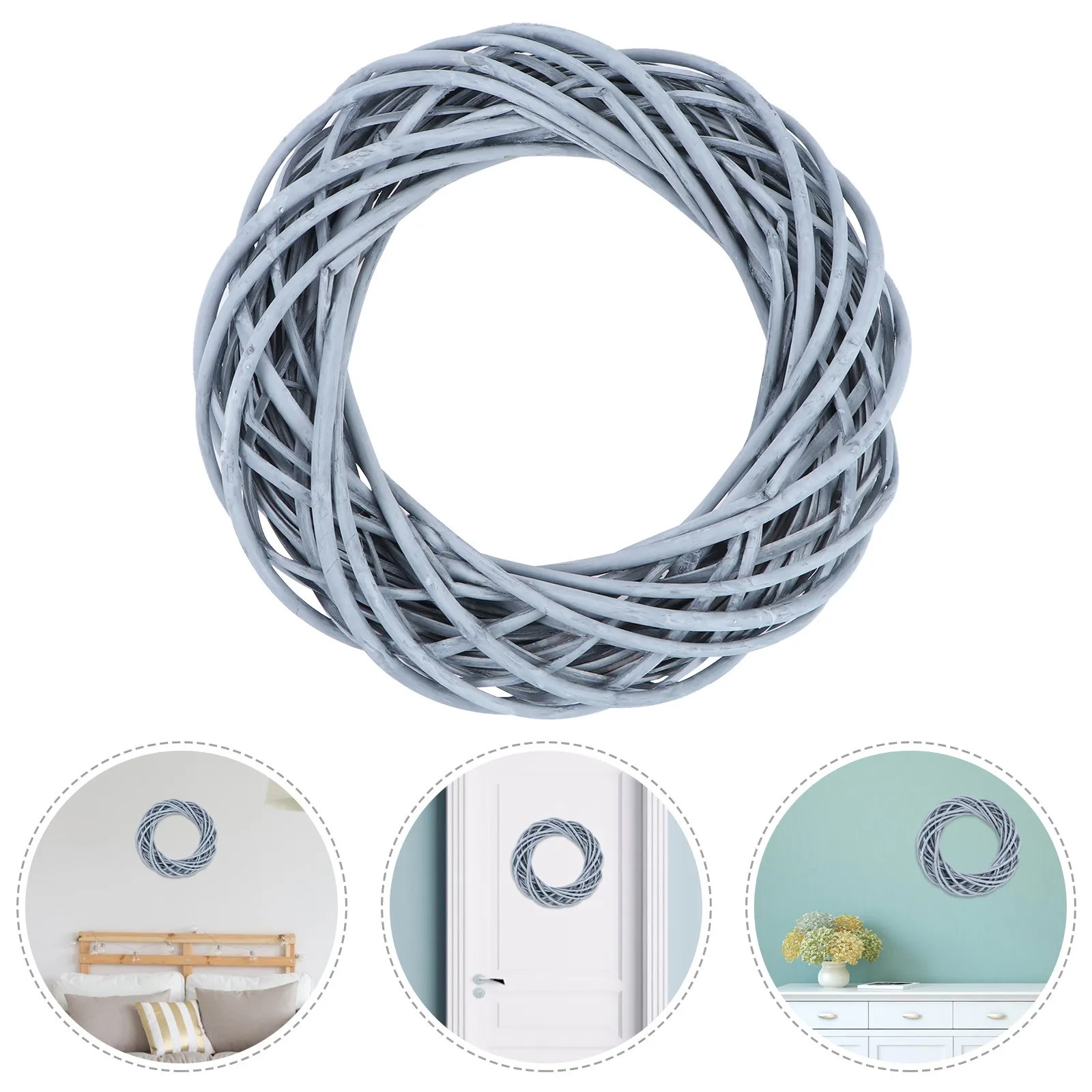 

1 шт. Венок из ивового ротанга ручной работы, натуральная гирлянда для декора дома, двери, сезонного и рождественского оформления