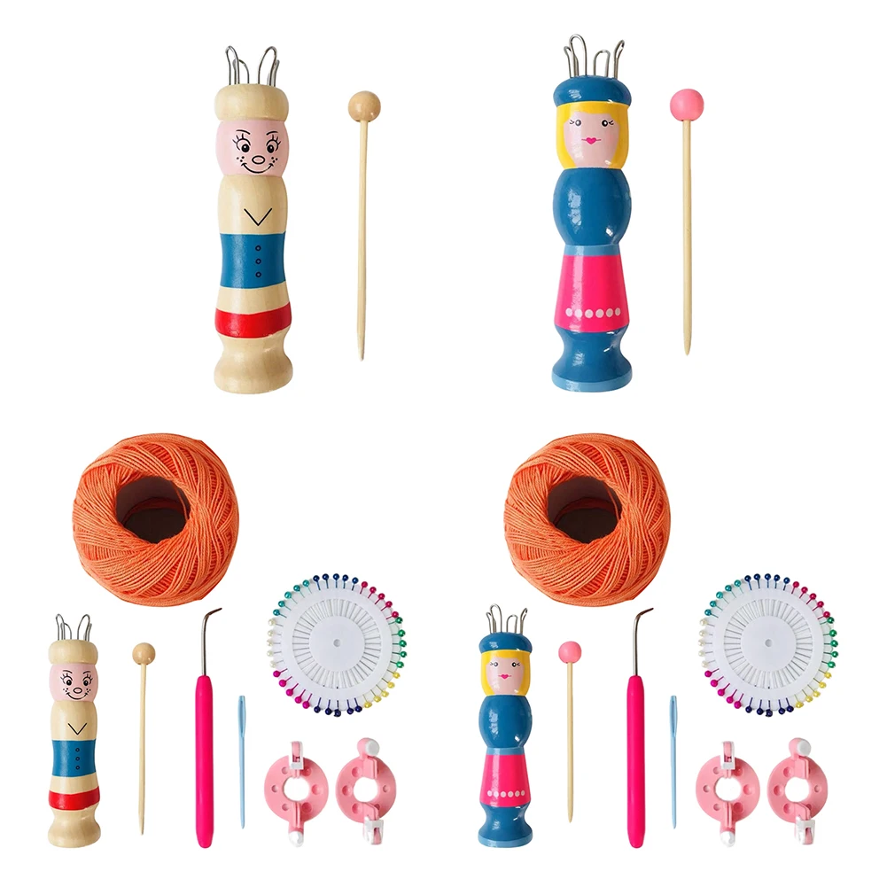 DIY Doll Knitter Set Knitting Rope Loom Braided Maker Yarn Wool Accessory Wooden Knitting Loom Rope Weaving Tool