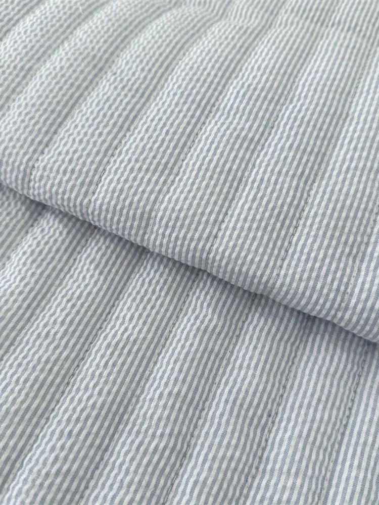 مبطن مبطن القطن مخطط نسيج مركب فقاعة غرامة الشريط القطن معطف بطانة النسيج لينة ومريحة مسحوق الأبيض fab