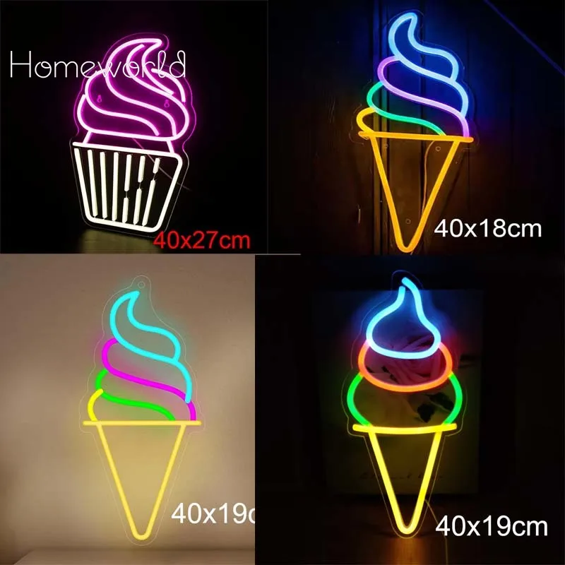 

Ice Cream LED Neon Sign Drink Store Neon Light Custom Letter Decoration Lampe for Shop Store Wall Bar Party