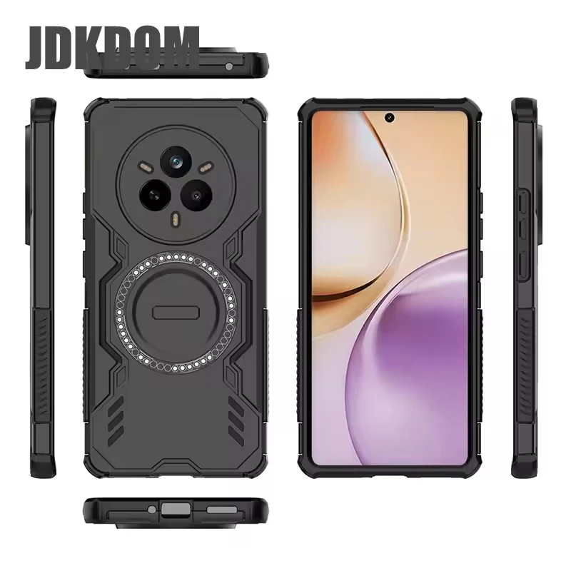 JDKDOM Custodia magnetica per telefono con dissipazione del calore antiurto per OPPO Realme 14 Pro 5G Cover per OPPO Realme 14 Pro Plus 5G