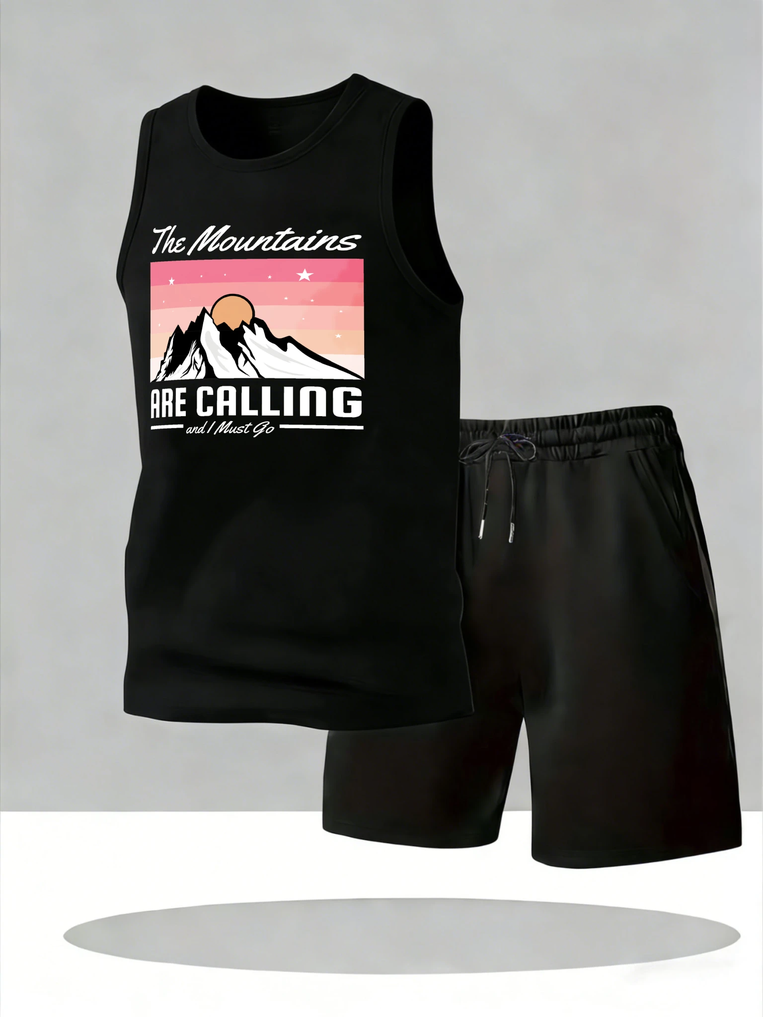 

Men's Tank Top Sets 2026 Summer Quick drying crewneck men's chandals Breathable running oversize Two-piece sets sports beach