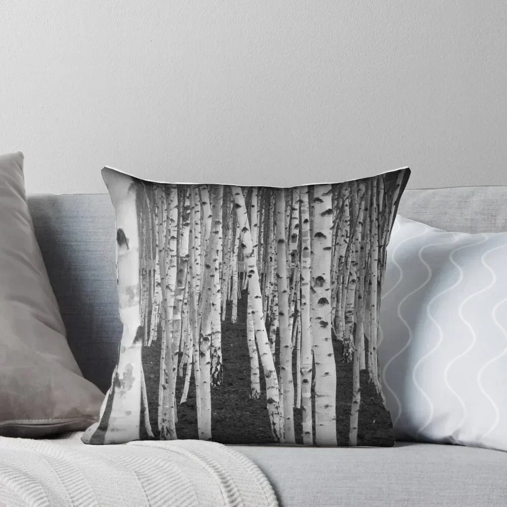 

Silver Birch Trees Throw Pillow Cushion Cover Luxury Luxury Pillow Cover pillow