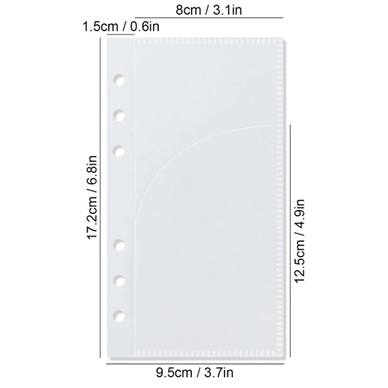 A6 Binder Notebook Accessories Removable Notebook Book Core 6-hole Cash Budget PP Bag Office Stationery