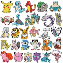 28pcs Pokemon Pikachu Cartoon Embroidery Cloth Patch Mew Bulbasaur Charizard Anime Figures Clothes DIY Accessories Sewing Decor