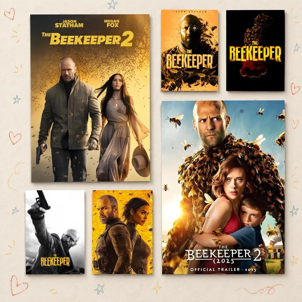 Movie T-The Beekeeper Revenge Action Poster HD PP Wall Decor for Living Room Bedroom Gaming Room Cafe Unique Gift