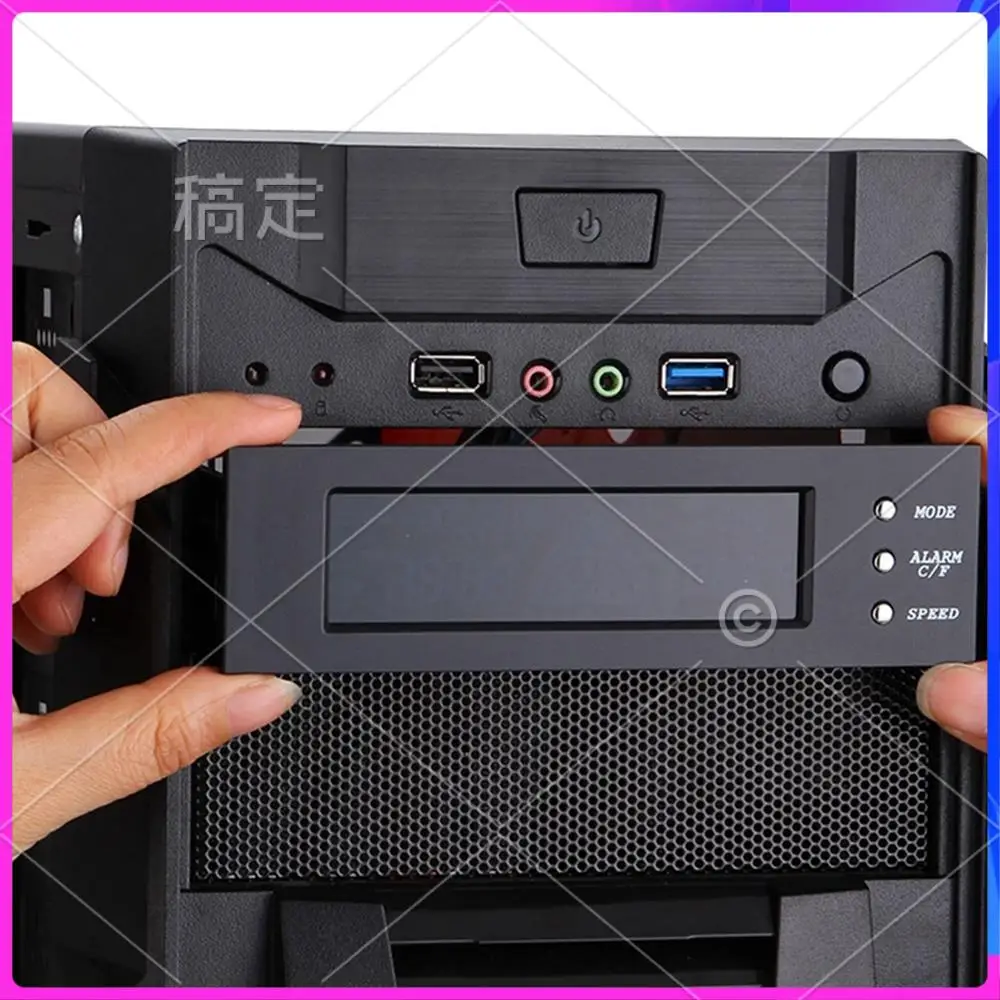 

ABT-5.25Inch Fan Speed Controller Computer Case Fan Thermostat Perpetual Calendar Screen Display Drive Bay For Computer Case