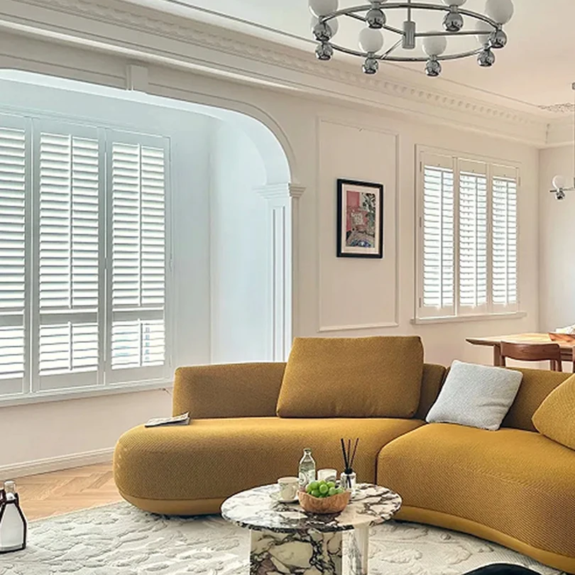 

Basswood Wooden Decorative Window Planation Shutters Horizontal Paint Stainlour Louver