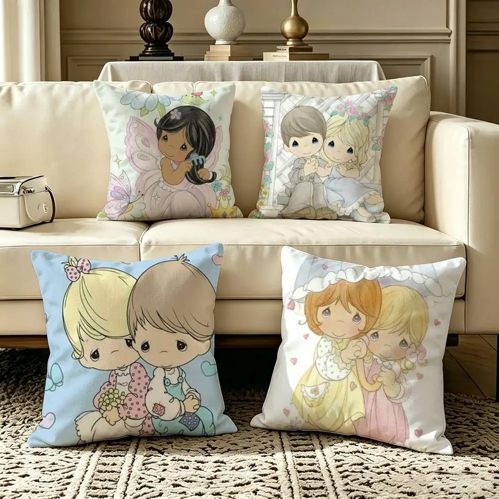 P-Precious Moments  Square Double-Sided printed Pillow Case Bedroom Bedside Pillow Sofa Cushion Cover