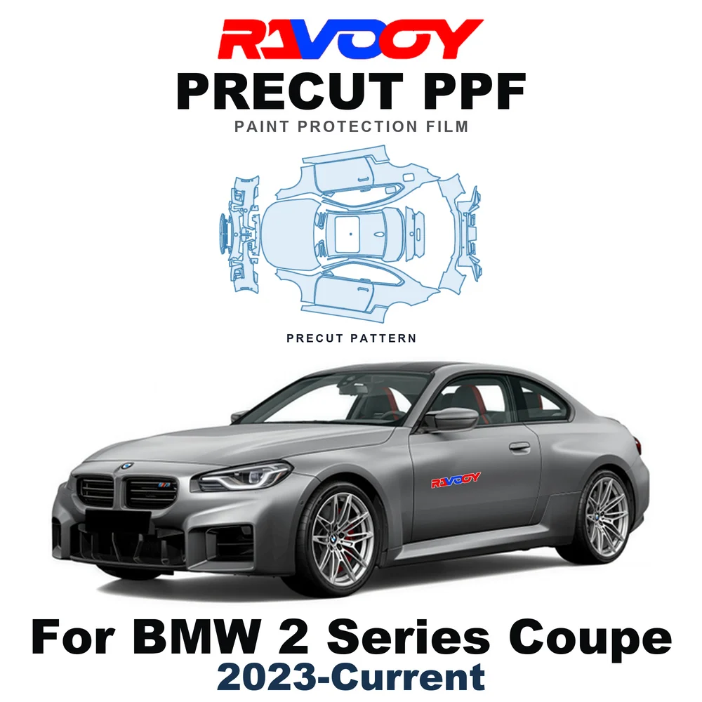 Precut PPF For BMW 2 Series Base Coupe 2023-Current 8.5mil TPU Paint Protection Film Hood Bonnet Bumper Self-Healing Clear Kit