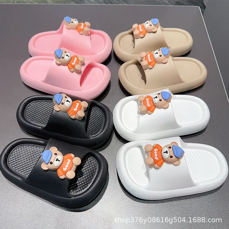 

2026 Детские тапочки из ЭВА, милые мультяшные туфли-бобы для мальчиков и девочек, летние сандалии для родителей и детей среднего и большого размера