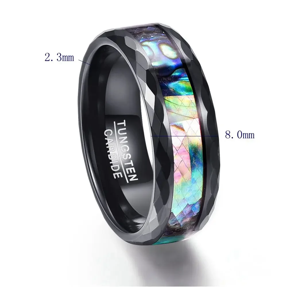 BONLAVIE Multi-faceted Polishing Promise Band Men Rings Tungsten Carbide Multi-size Anillos Para Hombres Pierscienie