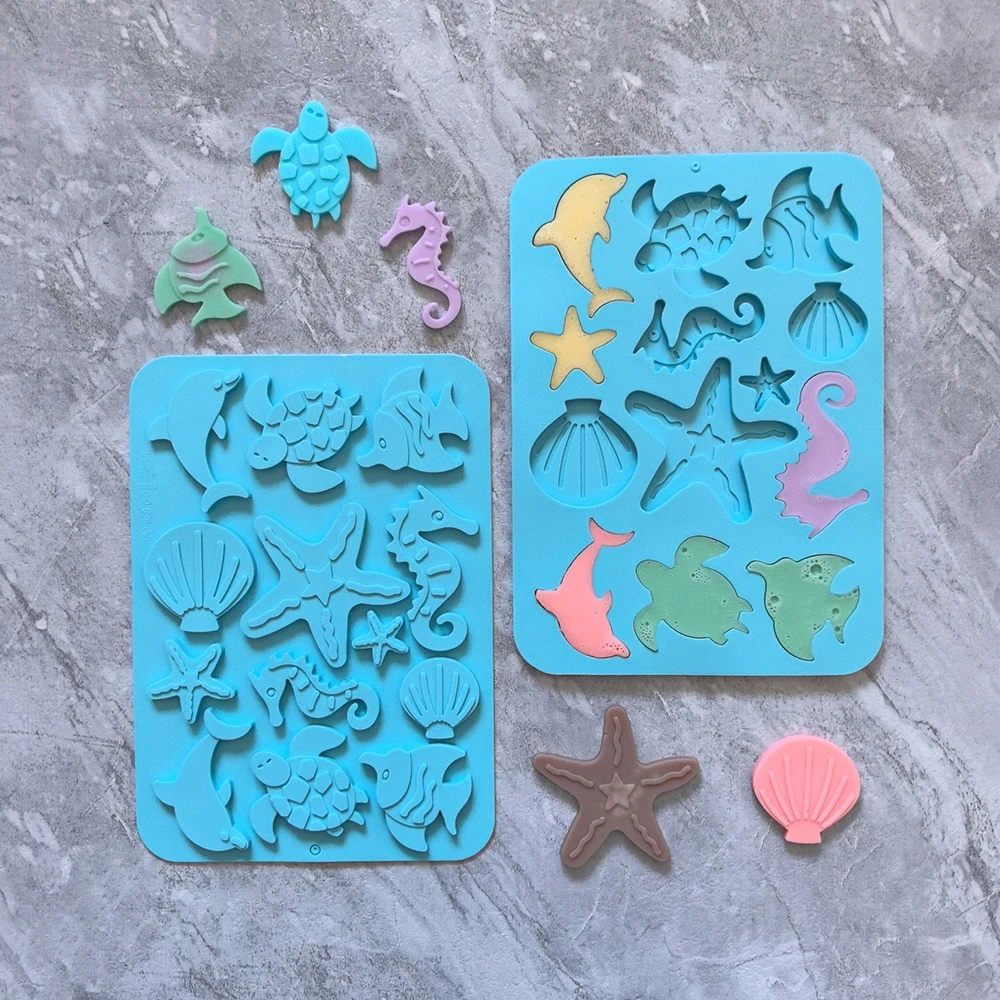 1pc Marine creature shaped chocolate baking cookie silicone mold DIY candy chocolate cake decoration ornament