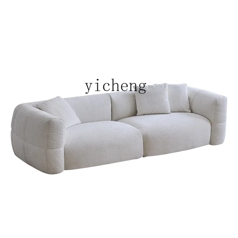 

ZC simple small apartment living room retro three-person straight row fabric sofa