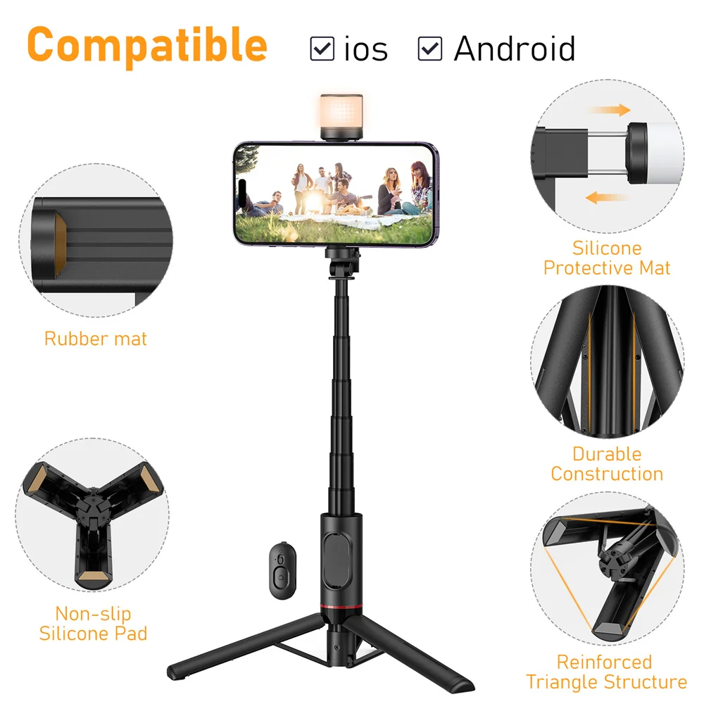 自撮り棒,Bluetooth三脚,リモコン付き,ミニ三脚,2023