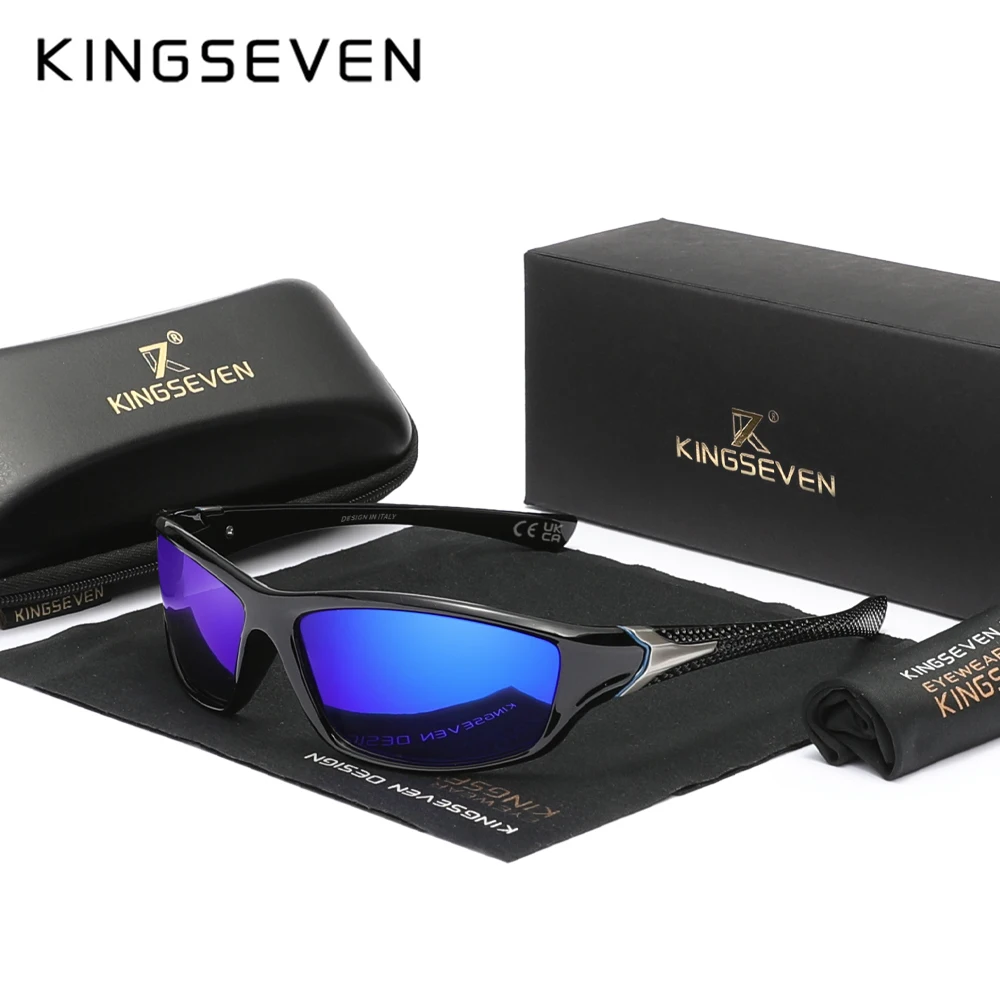 KINGSEVEN-نظارات شمسية للرجال مضادة للانعكاس ، نظارات UV400 مستقطبة ، نظارات رياضية خارجية TR90 ، جودة عالية ، #1