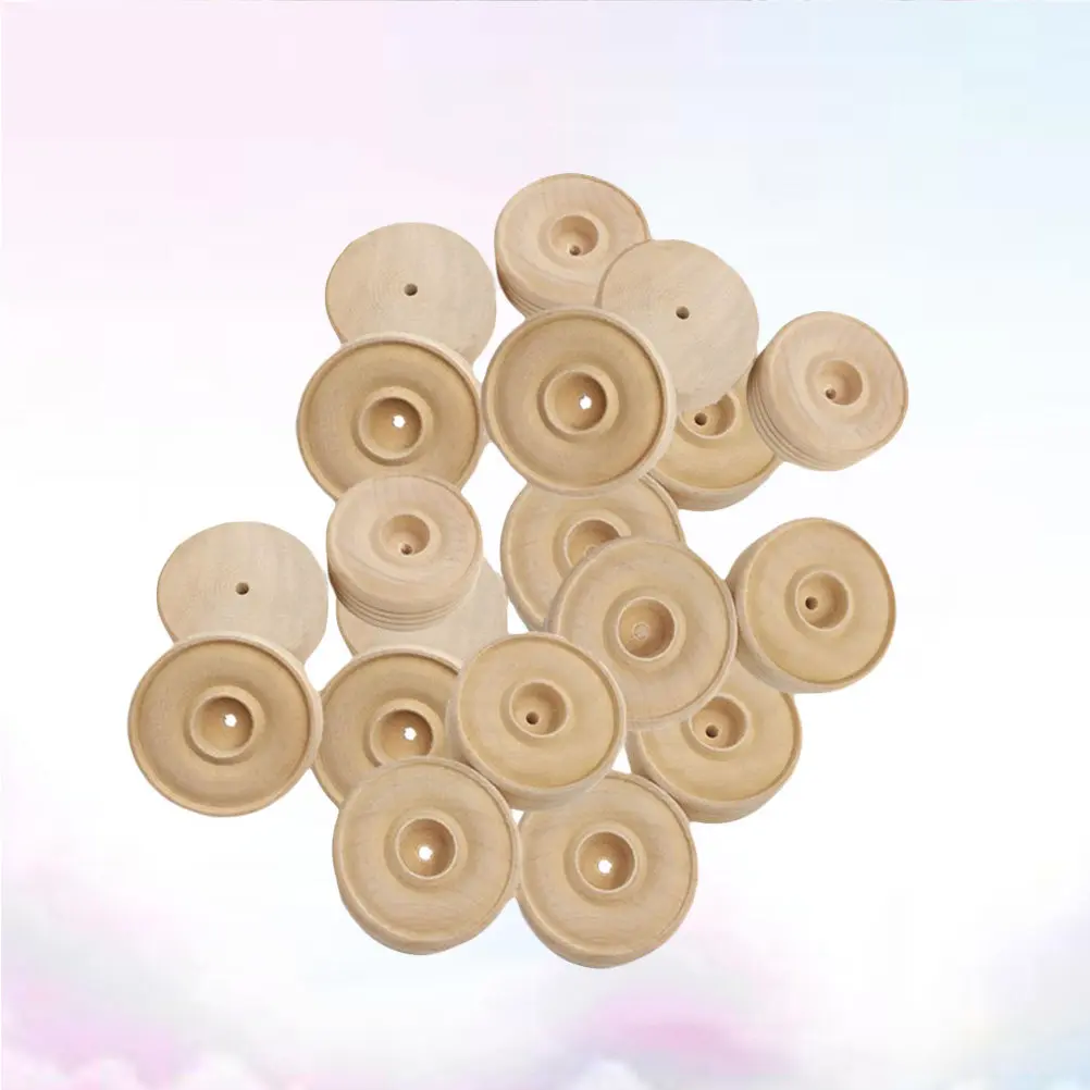 25pcs Premium Hardwood Small Wheels for DIY Crafts, Handmade Projects & Woodcraft Accessories