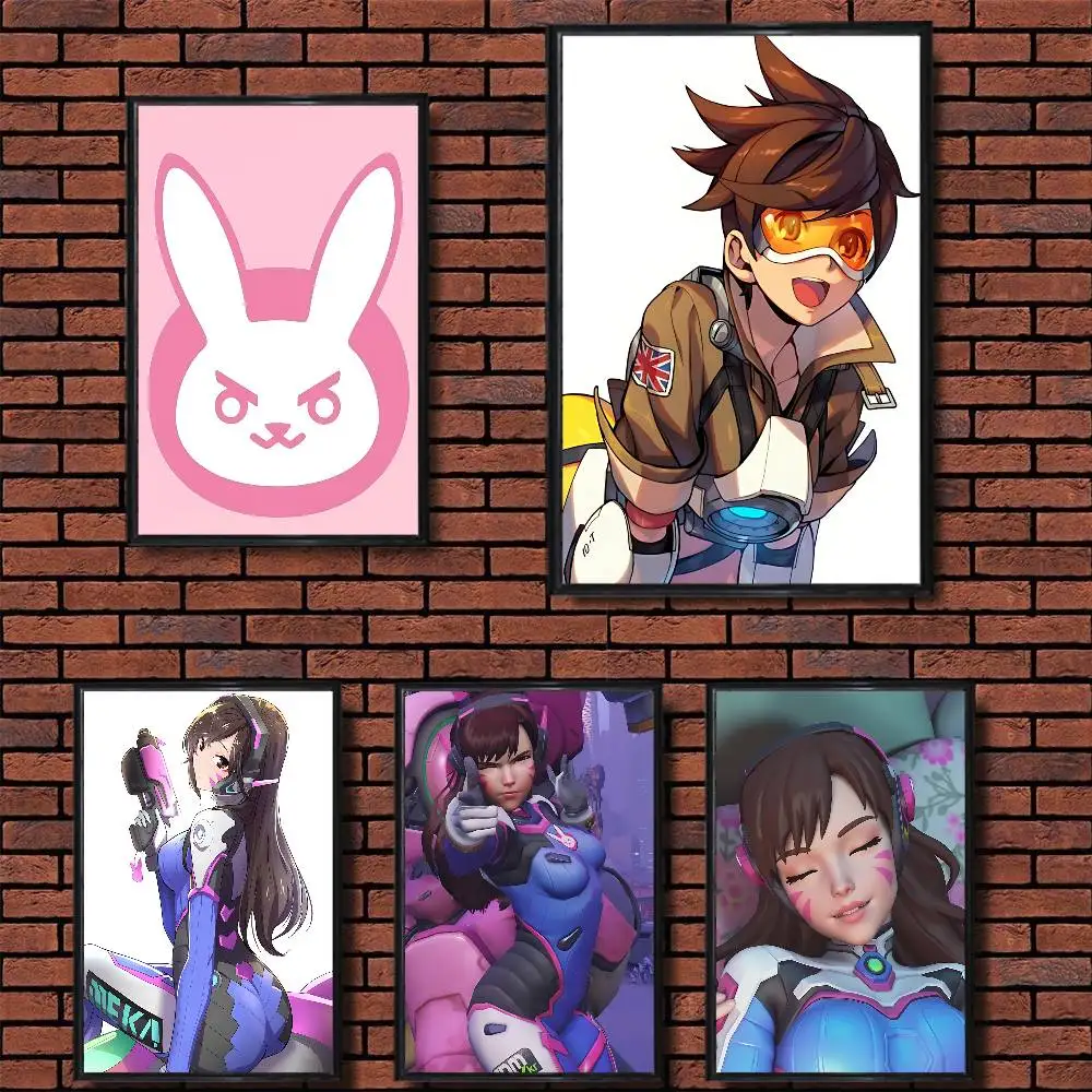 Tracer game D Va Overwatch Poster Trendy Wall Art For Coffee Office Bar Decoration Best Gift Good