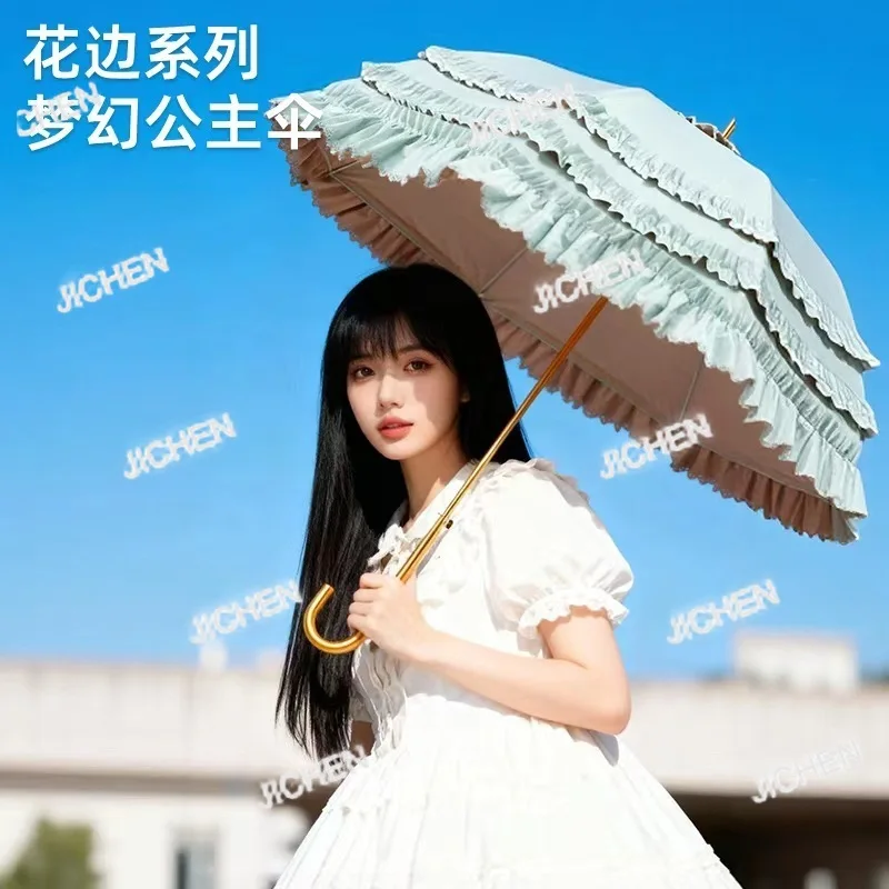 

ZQT индивидуальный цветной клейный зонт принцессы, многослойный кружевной зонт-пагода, УФ-защитный зонт от солнца