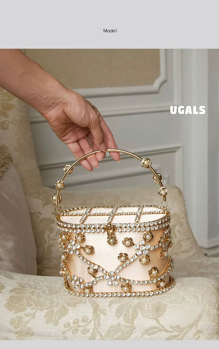 Glitter Exquisite Evening Bag Luxury Designer Crystal Diamond Women Handbag  Wedding Party Banquet Clutch Purse Shoulder Bag
