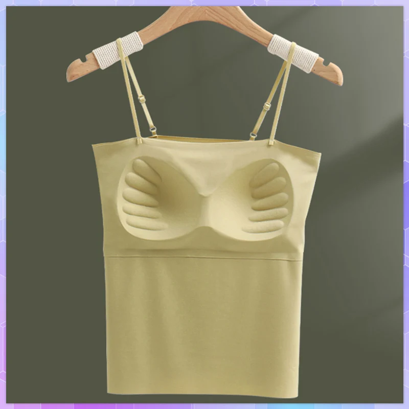 Women Summer Seamless Sling Base Tube Top With Cups Sexy Bra Underwear Push Up Bras Seamless Breast Wrap Lingerie Crop Tank Tops