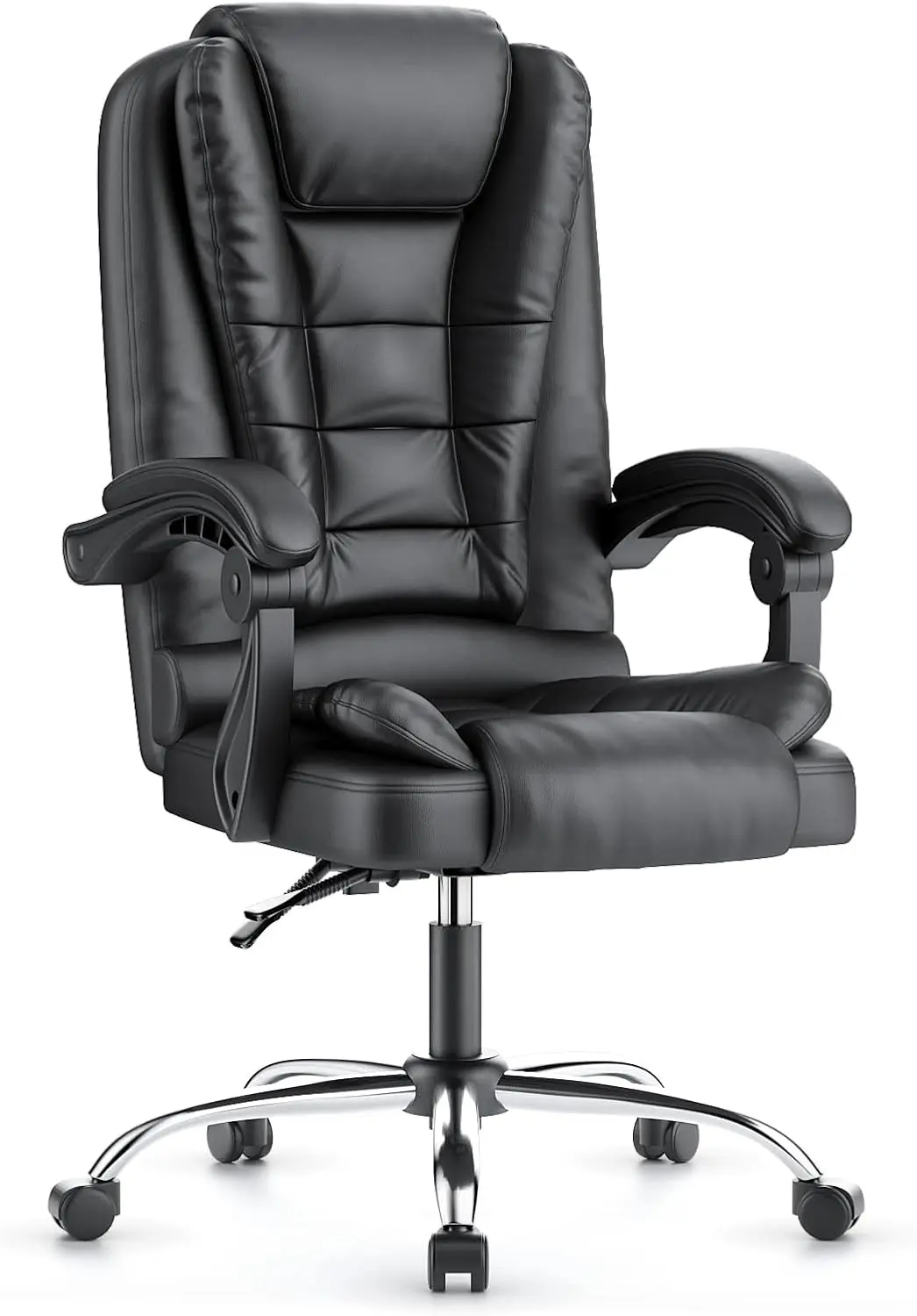 Silla de Oficina, Silla de Escritorio con Respaldo Alto, Función de Inclinación, Silla Reclinable Ergonómica de Altura Ajustable
