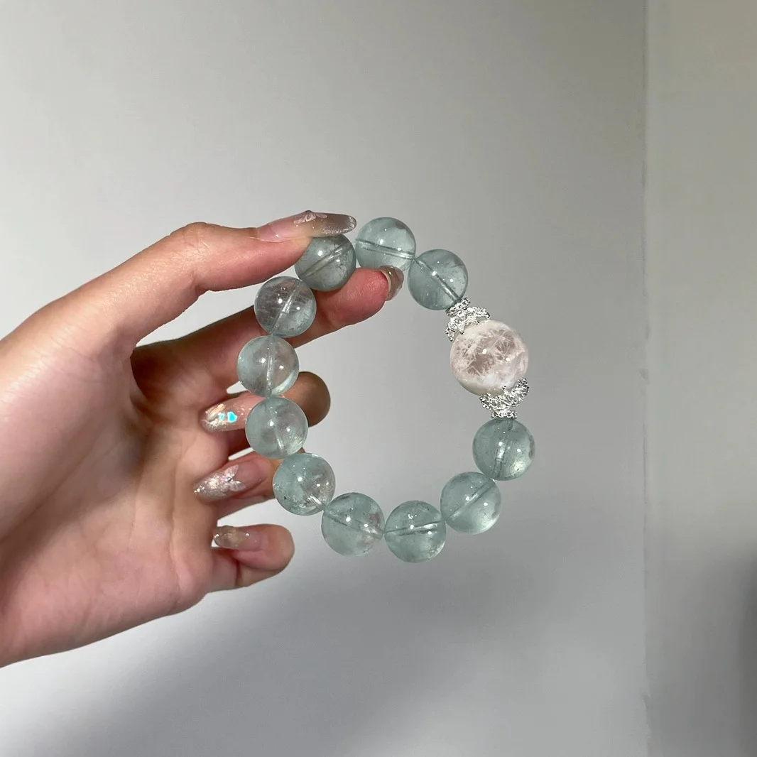 

Natural White Ghost Green Asai Bracelet, Women's Light Luxury Fashion Crystal Bracelet