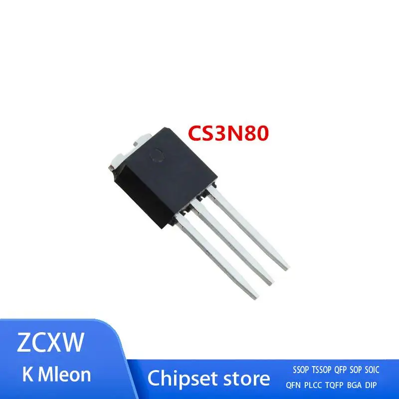 New 10PCS/LOT   CS3N80 CS3N80A3 CS3N80A8 CS3N80F CS3N80FA9 TO-251 3A 800V  MOSFET