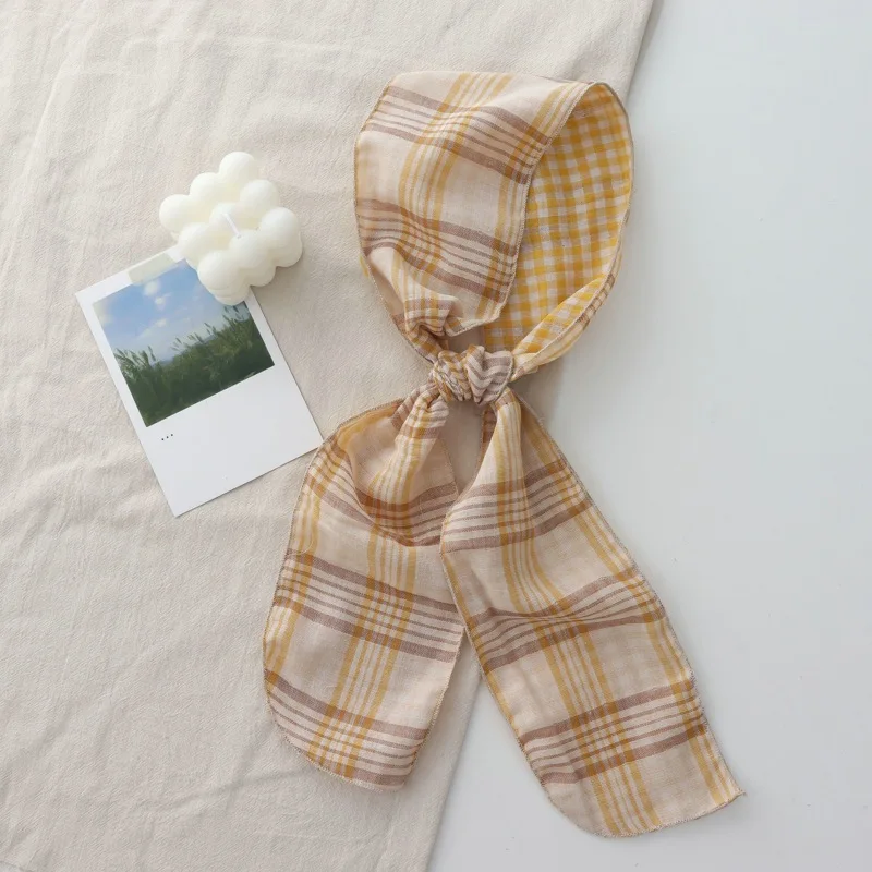 

2025 High Quality New British Plaid Scarf Vintage Plaid Thin Narrow Long Scarf Small Scarf Warm Neck Scarf Women Headband