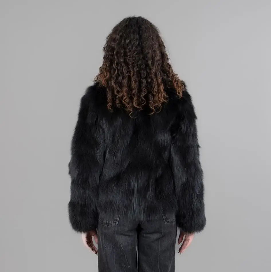 Women's new fox fur jacket, natural fox fur leather jacket, warm and fashionable in winter
