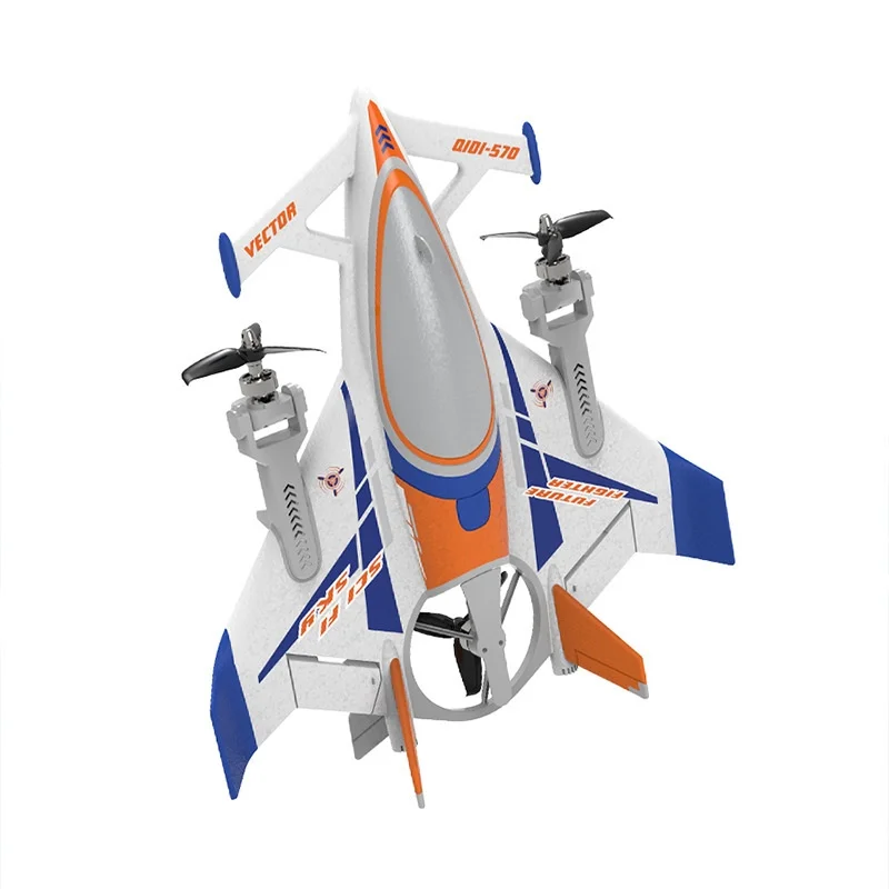 Samolot wektorowy zdalnie sterowany QIDI570, 8 kanałów, bezszczotkowy, wielofunkcyjny, VTOL, model szybowca kaskaderskiego.