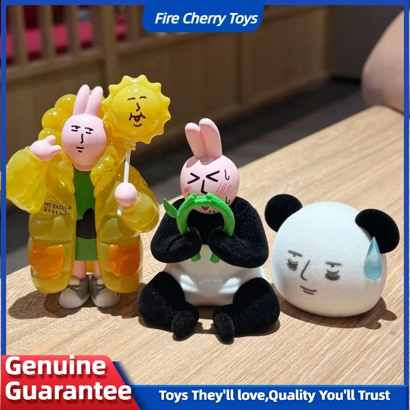 

Натуральный розовый кролик, красивое настроение, серия, слепая коробка, фигурка, забавная загадочная коробка, очаровательная обучающая кукла, украшение стола, подарок