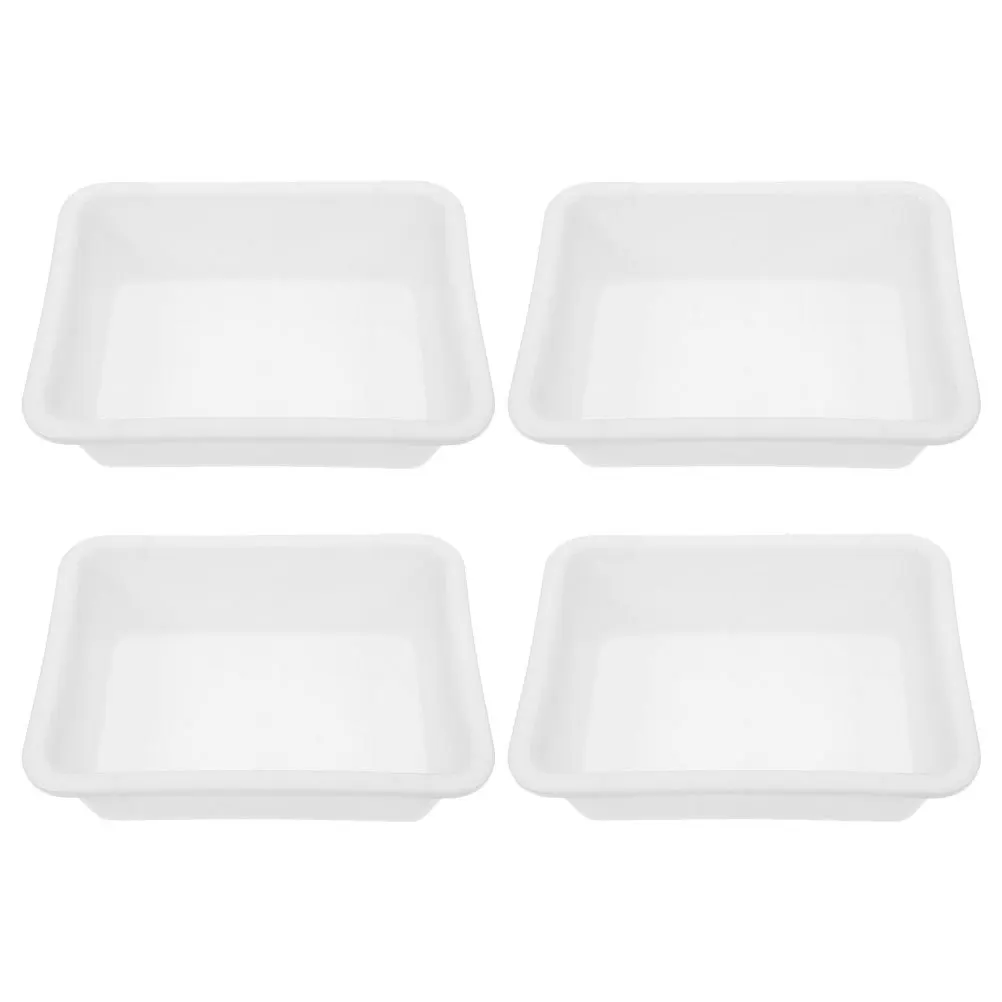 

4Pcs Laboratory Tray Plastic Rectangular Lab Organizer Spill Leak Proof Experiment Tray Chemical Reagent Storage Scientific