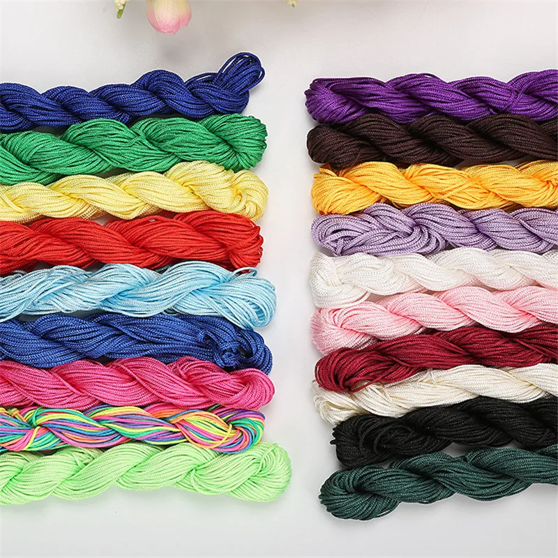 2 pcs 1mm 1.5mm Nylon Cord Thread Chinese Knot Cord Bracelet Braided String DIY Tassels Beading