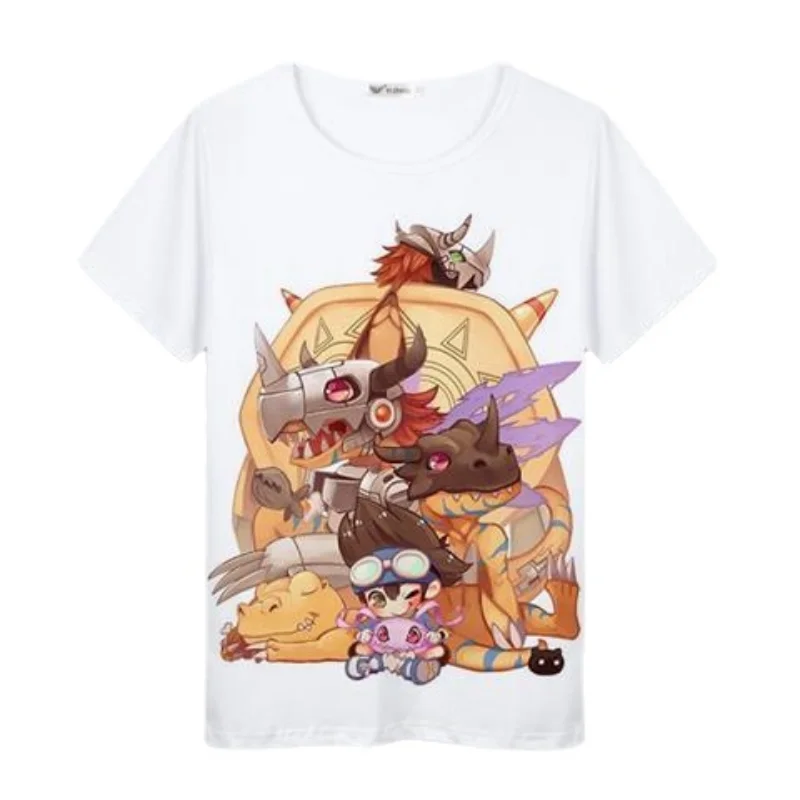 Digimon Adventure anime peripheral T-shirt Yagumon Gabumon nostalgic short-sleeved creative versatile comfortable men and women