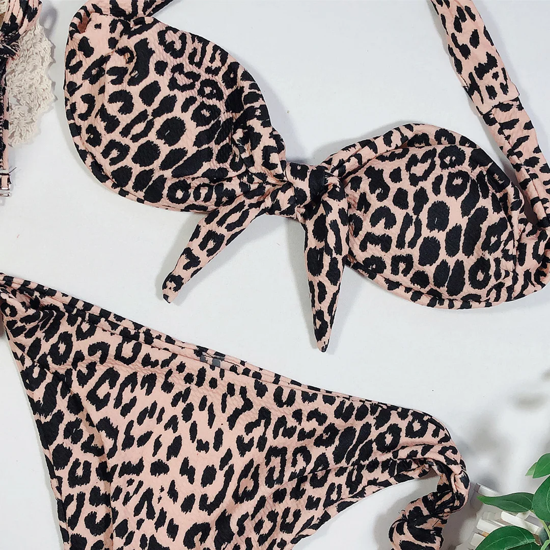 Sexy Leoparden-Polka-Dot-Bikini mit Knoten, brasilianischer Stil, Damen-Badeanzug, zweiteiliges Bikini-Set, Badebekleidung, Badeanzug V643 – Detail 17
