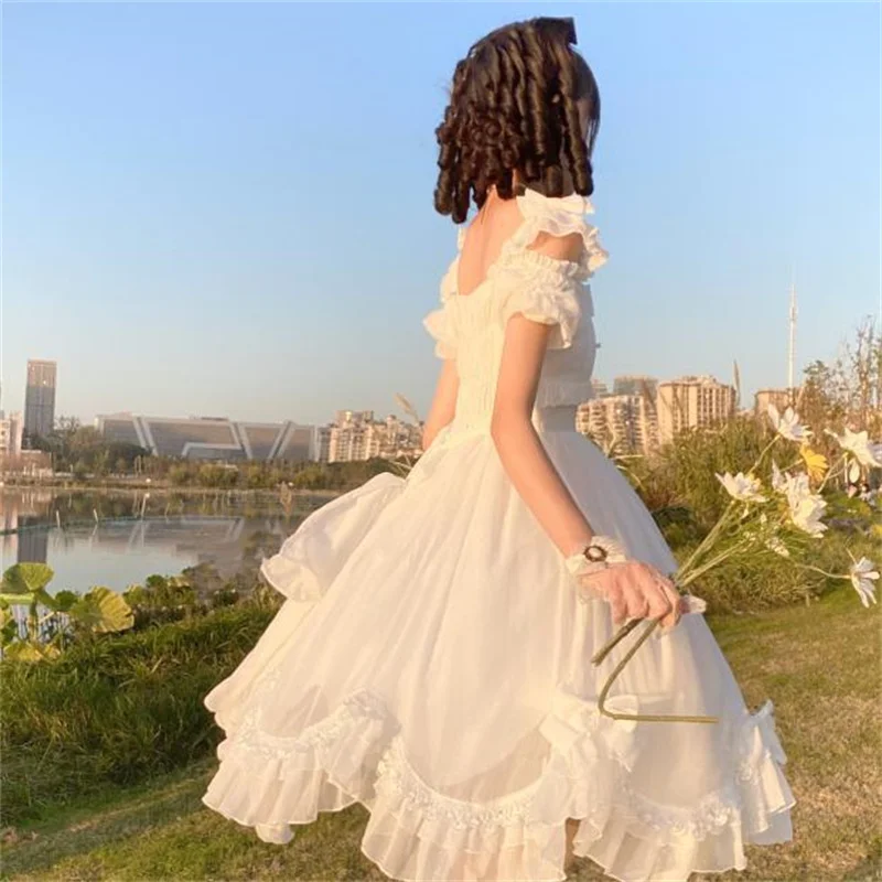 Falda suave japonesa Lolita Retro Para niña, vestido de tirantes fino JSK con lazo, cintura alta, espectáculo de especias