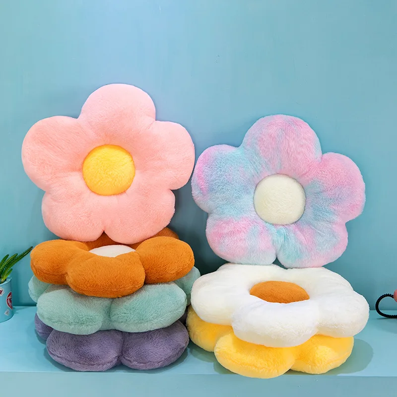 35/50cm Stuffed Six Petal Flower Cushion Girly Room Decor Sunflower Pillow Bay Window Pink Flower Sit Bedroom Seat Pillow
