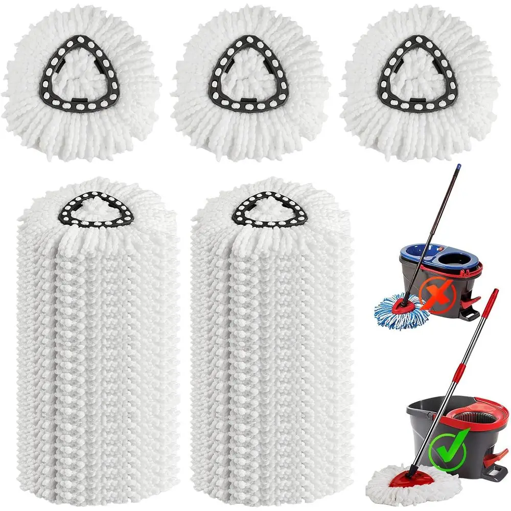 

20-Pack Washable Microfiber Spin Mop Heads, Replacement for 360° Rotating Mops, Easy Floor Cleaning