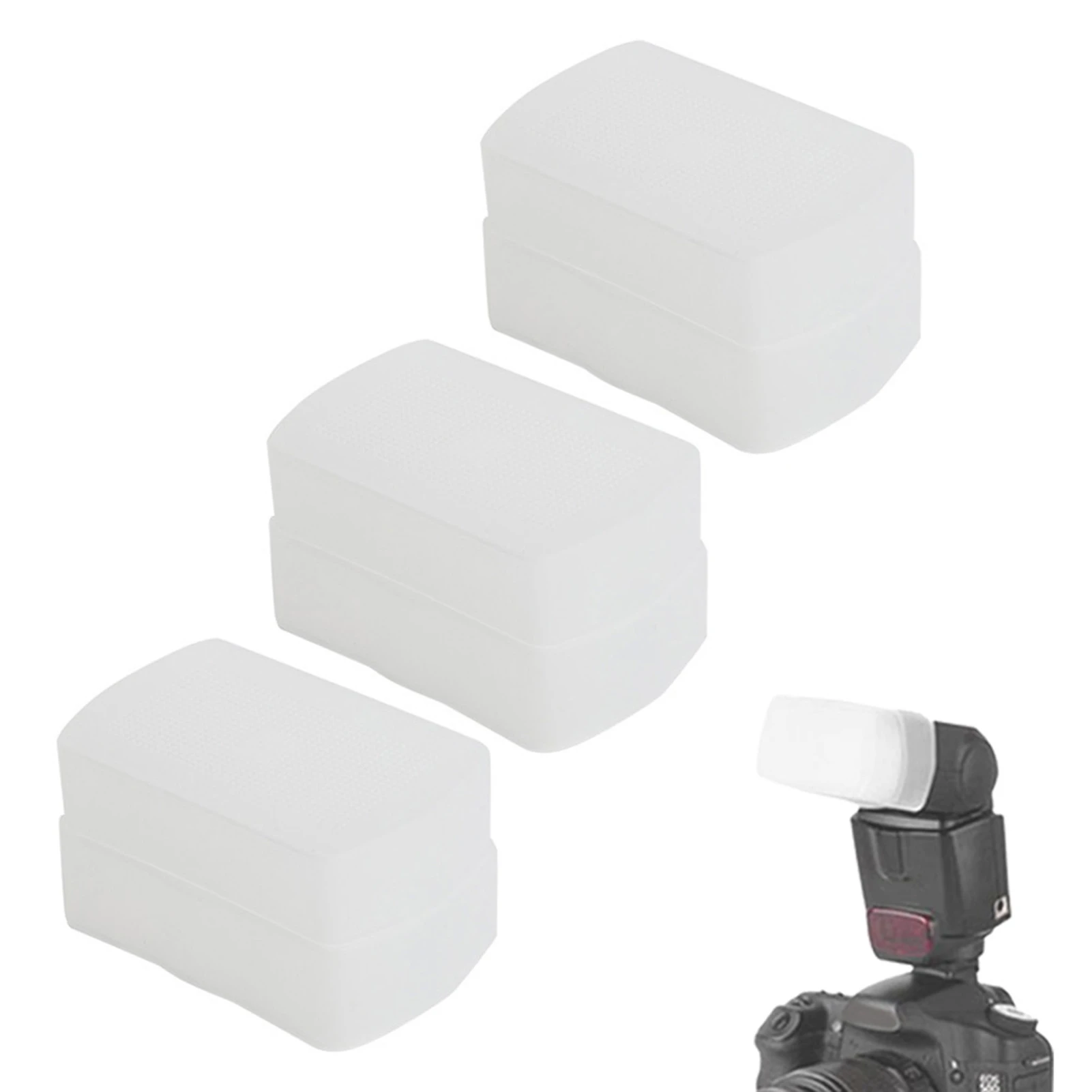 3Pcs Mini Digital Camera Flash Bounce Diffusers Softbox Fit for Canon 580EX Top Flash