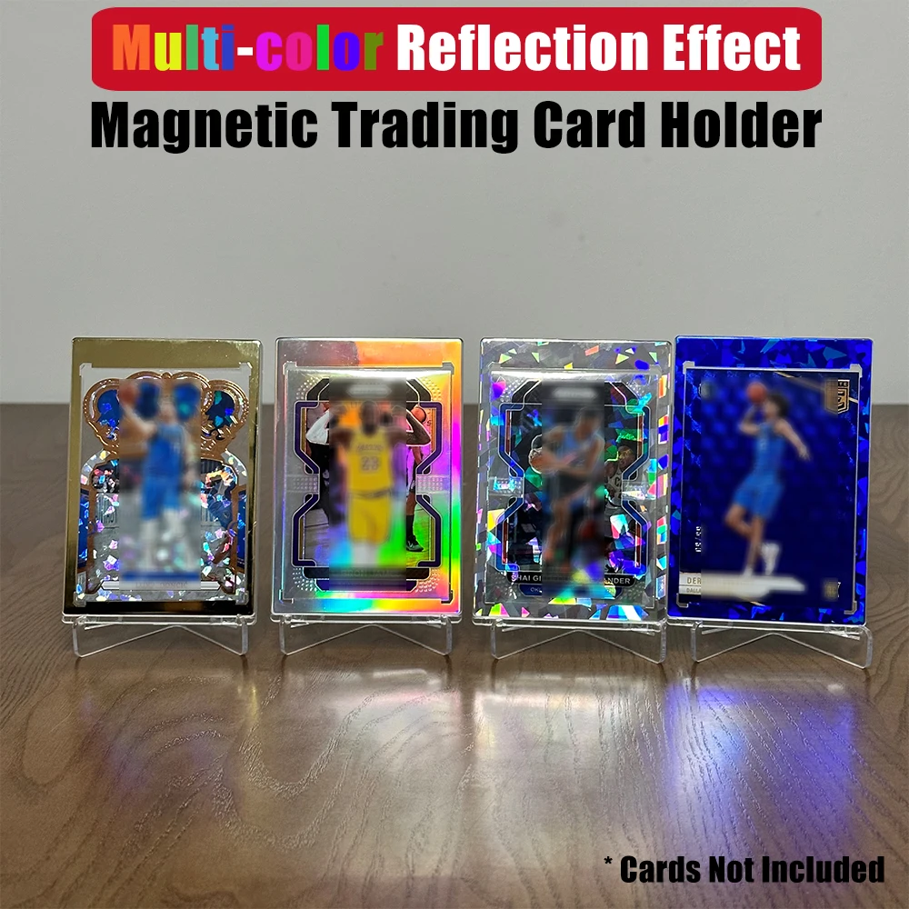 Multicolor Reflection Effect Magnetic Trading Card Holder, 35PT Color Match Card Protector